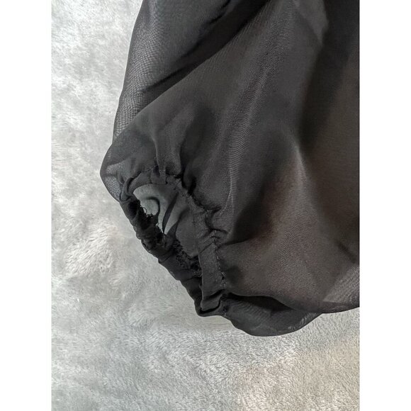 Windsor Dress Small Black Smocked Back Long Sleeve Knee Length NWT - Picture 8 of 16